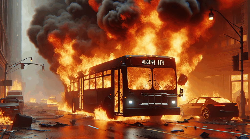 Incendio de autobús hoy 10 de agosto