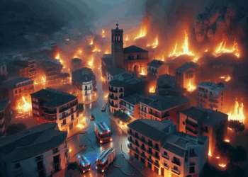 Un nuevo incendio en Tarifa se acerca peligrosamente a viviendas y hoteles en Atlanterra