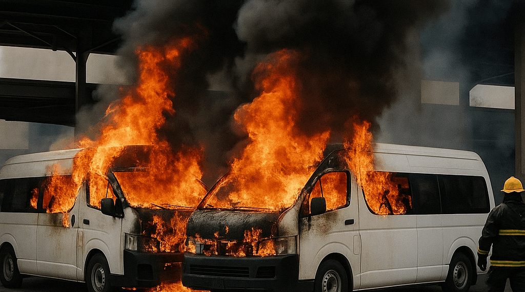 Dos Camiones Suburbanos Arden En Llamas En La Terminal Sur De Morelia - Changoonga.com