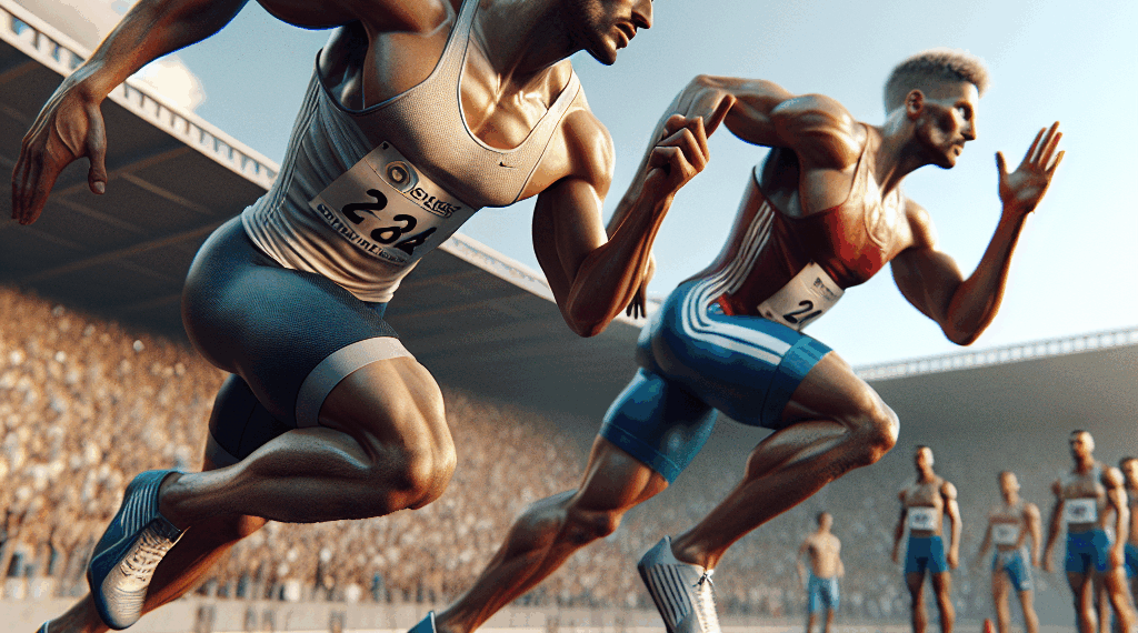 Kenny Bednarek empuja a Noah Lyles tras la final de 200 metros en el Campeonato de Atletismo en EE.UU.