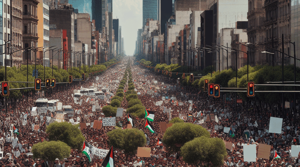 Marcha pro-Palestina en la CDMX finaliza con incidentes menores
