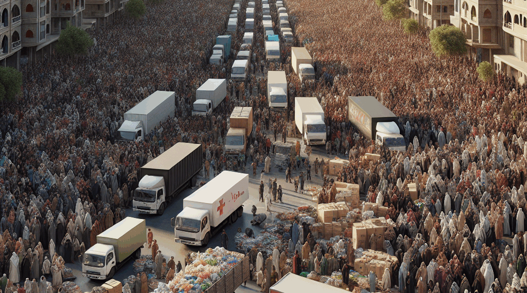 Vídeo. Vídeo: Multitudes se reúnen alrededor de camiones de ayuda en Gaza