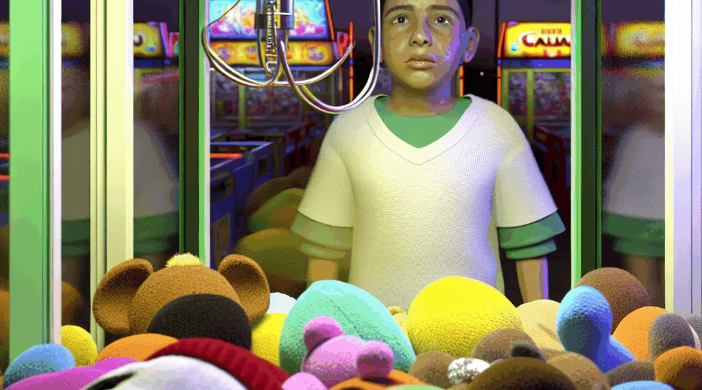 Niño queda atrapado en máquina de peluches en Santa Catarina, Nuevo León