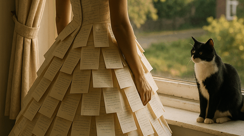 Esta Novia Llevó un Vestido Confeccionado Con Cartas de Amor Entre Ella y el Novio – Dimension Turistica Magazine