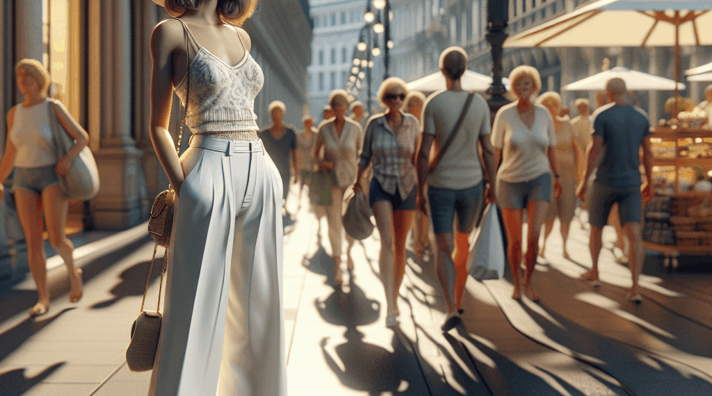 Los pantalones palazzo blancos con botas reemplazan a los jeans en verano 2025