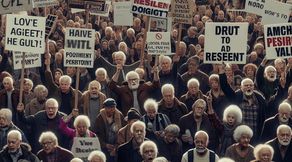 Protesta de jubilados contra veto de Milei