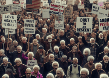 Protesta de jubilados contra veto de Milei