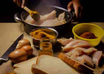 Cómo hacer sándwiches de pollo al curry estilo Rodilla