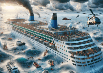 Salvamento de un crucerista en medio de la reciente advertencia de tsunami.