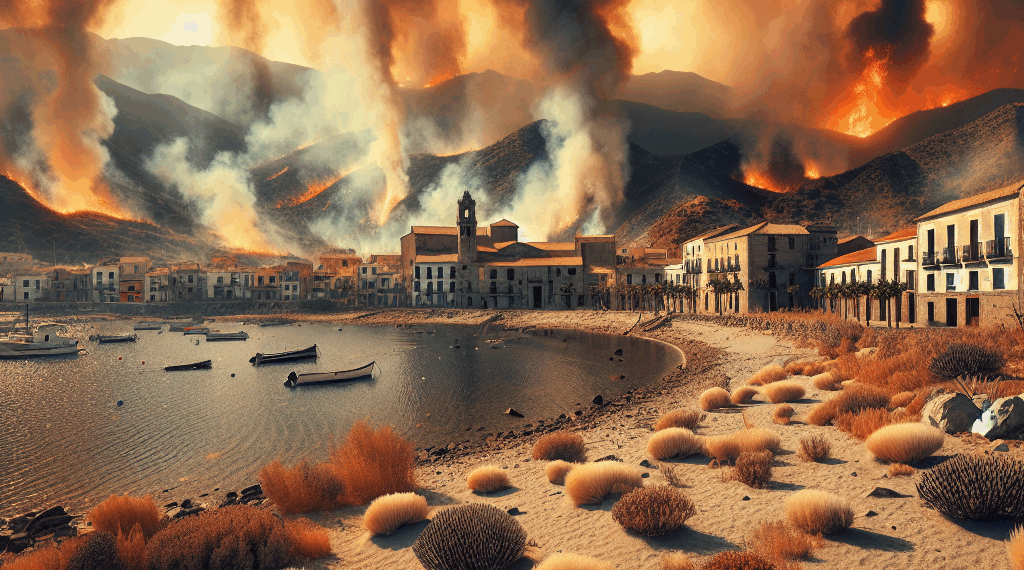 La ola de calor en España desata los incendios en Tarifa, Ponteceso y Añorbe
