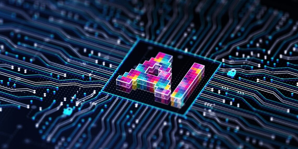 AI Chip technology concept. 3D render Etched, Artificial Intelligence Diffusion Rule