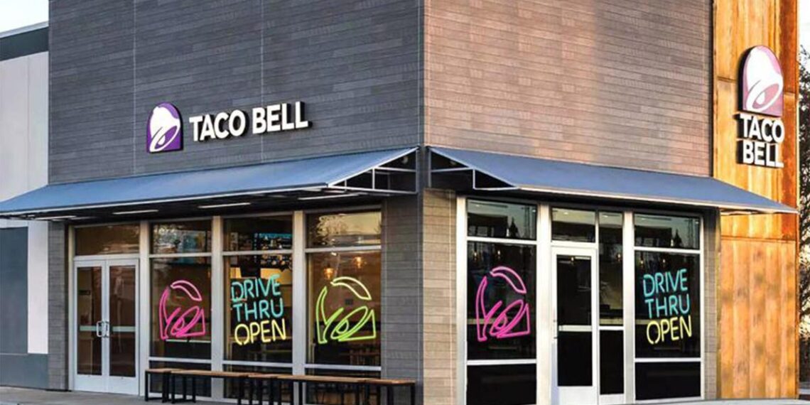 An outside view of a Taco Bell location during the day