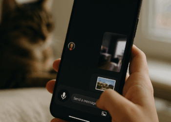 A laptop keyboard and TikTok logo displayed on a phone screen are seen in this multiple exposure illustration.