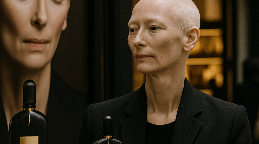 Tilda Swinton lidera la promoción del nuevo fragancia Black Orchid Reserve. – Dimension Turistica Magazine