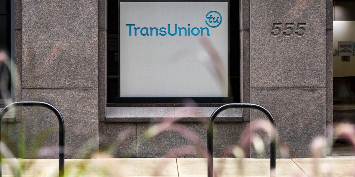 a photo showing outside the office of a TransUnion building in Chicago.