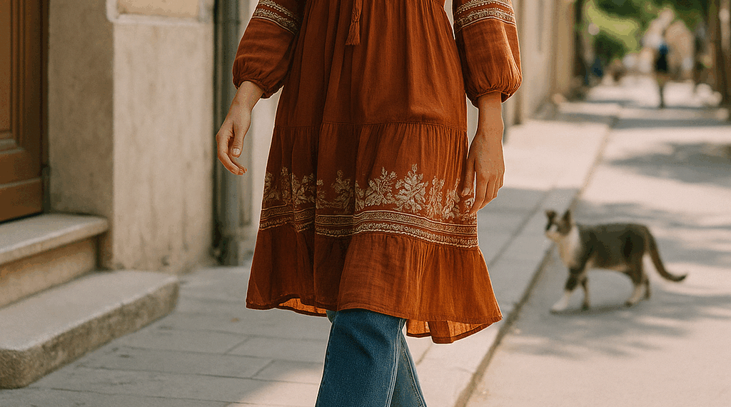 Los vestidos boho que sí me atreveré a usar con pantalones antes de que acabe el verano 2025