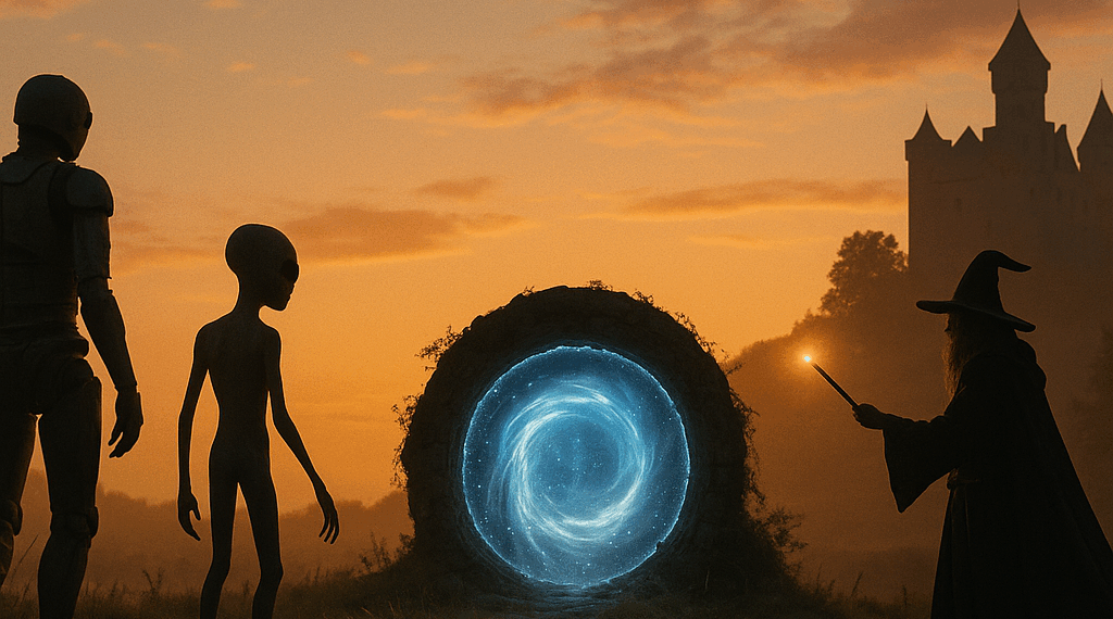 una locura de ciencia ficción que combina autómatas, extraterrestres, desplazamientos temporales y hechiceros de la época medieval. – Dimension Turistica Magazine