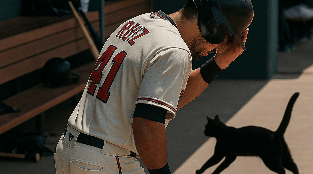 Víctor Ruíz sufre accidente en el dugout