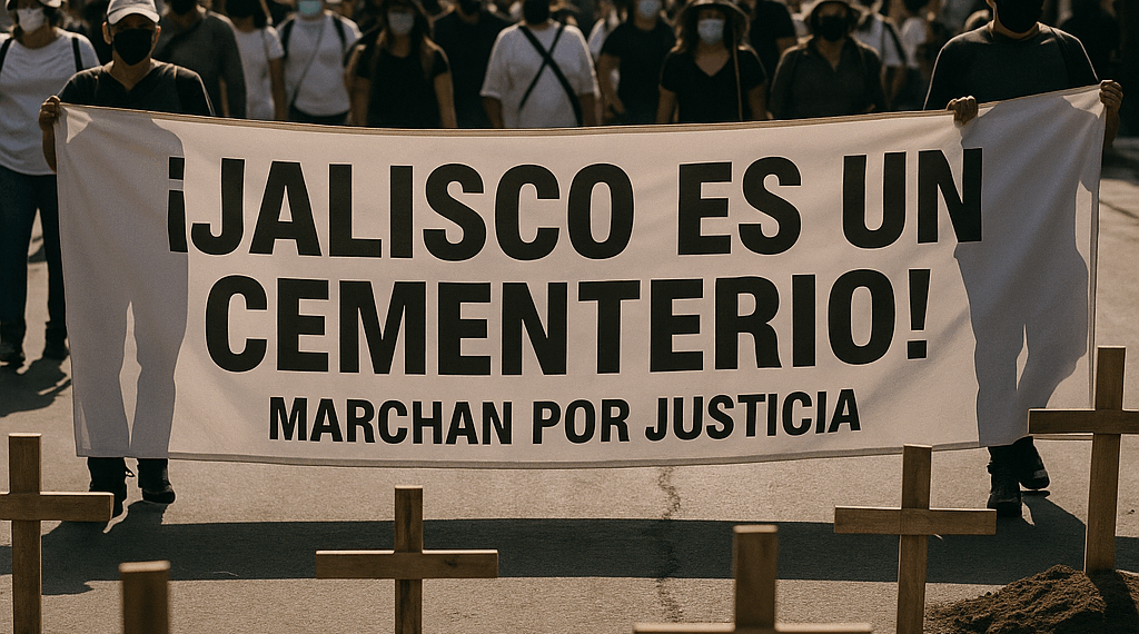 "¡Jalisco es una fosa!": cientos marchan para exigir justicia por víctimas de desaparición