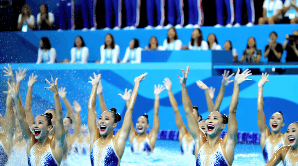 Selección de natación artística en los juegos Panamericanos Junior 2025.