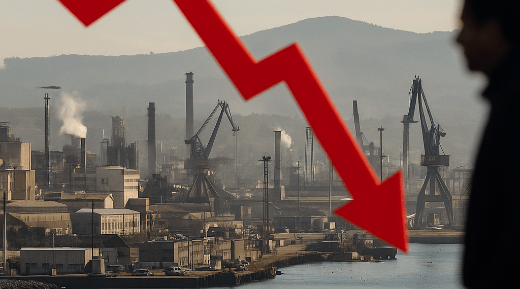 Actividad económica en el sur hila cuatro trimestres a la baja