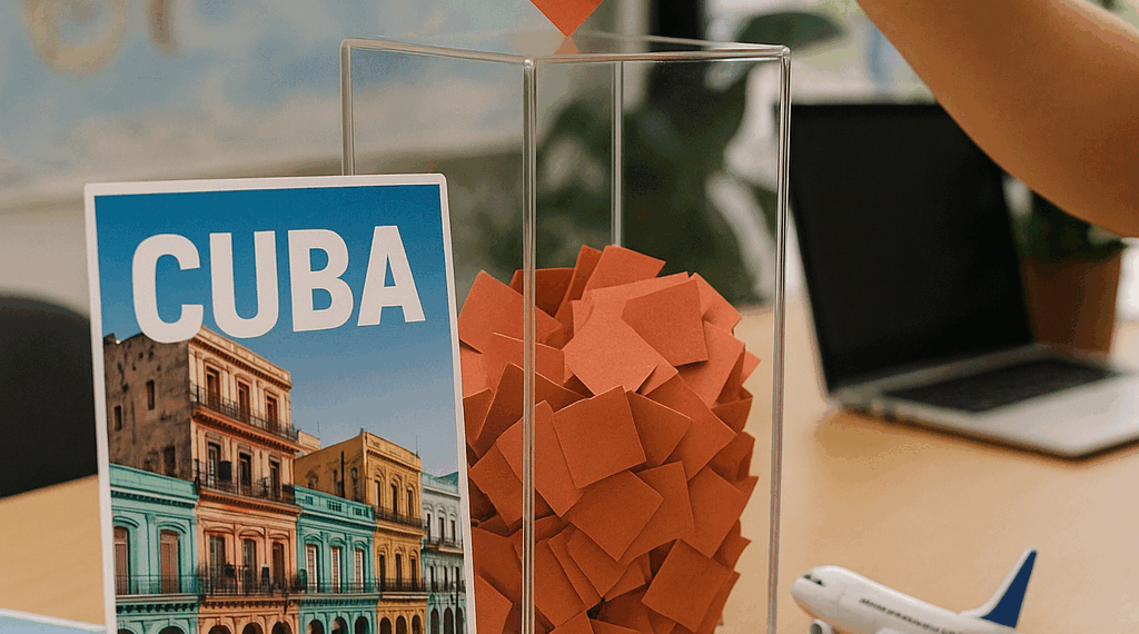 Frente a la disminución del turismo, una agencia de viajes sortea un viaje a Cuba.