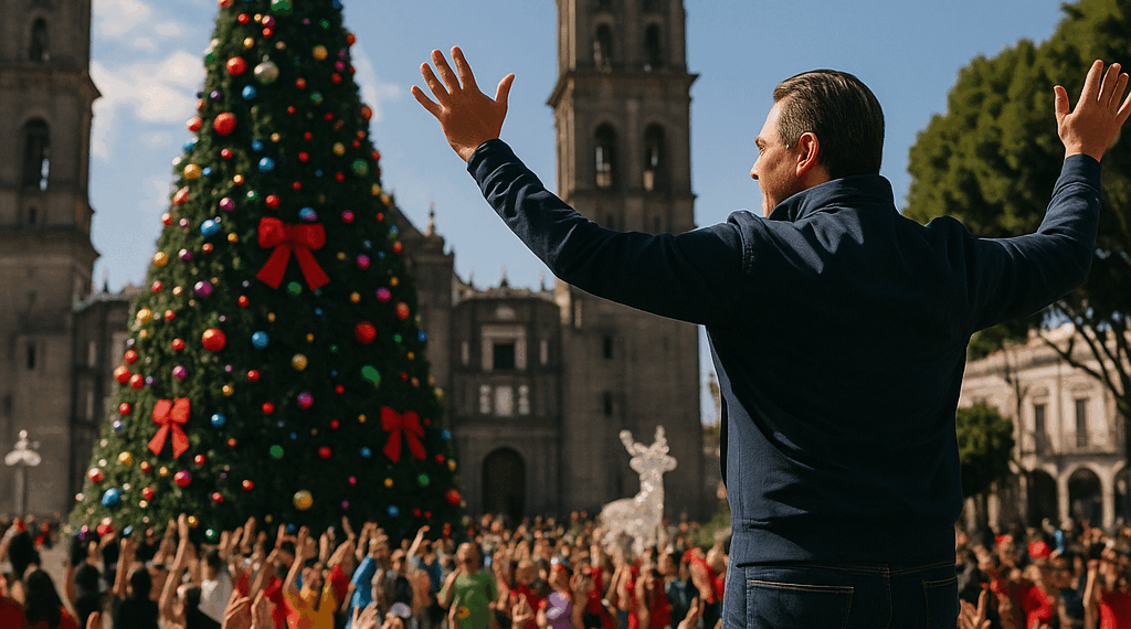Alcalde de Puebla encabezó activación física masiva por Fiestas Patrias 2025