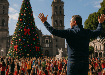 Alcalde de Puebla encabezó activación física masiva por Fiestas Patrias 2025