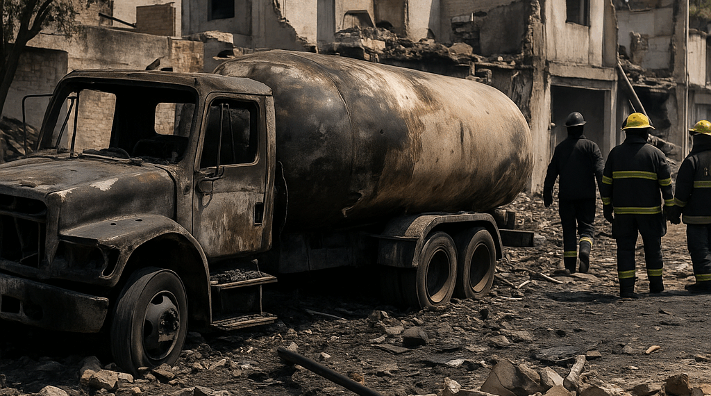 Se eleva a 13 el número de muertos por explosión de camión con gas en México