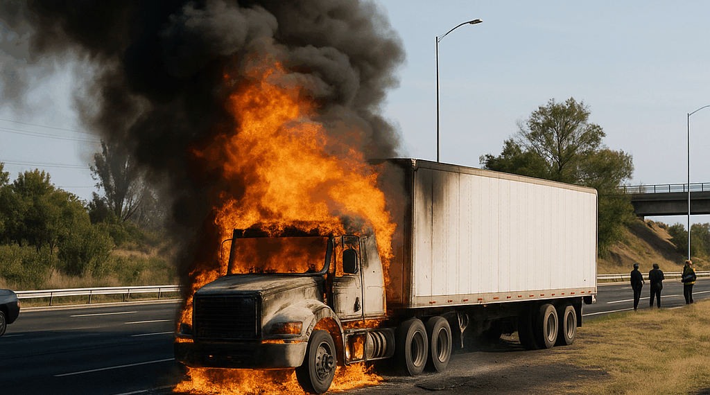 Vehículo se incendió en el Periférico Ecológico