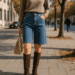 Bermudas de mezclilla, 5 formas de llevarlas con elegancia en otoño 2025