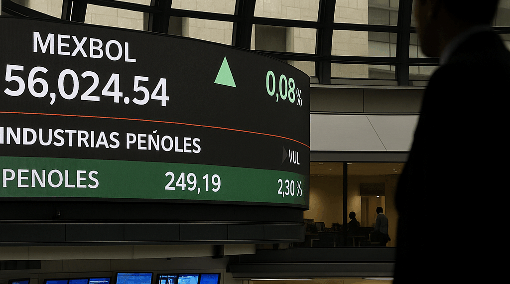 Bolsa mexicana avanza levemente; acciones de Peñoles lideran las ganancias