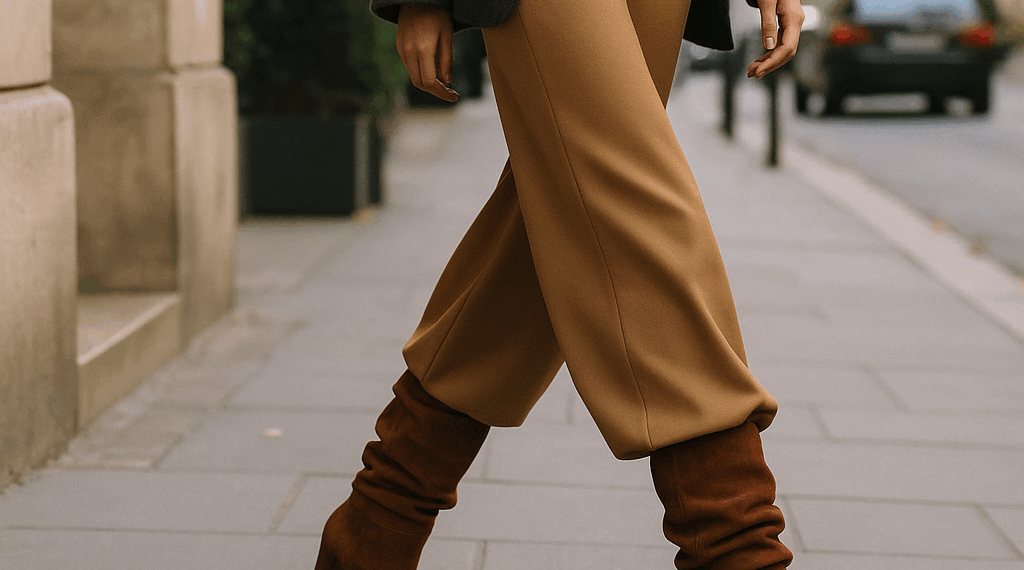 Las botas slouchy de los 70 regresan y estos son los mejores pantalones para usarlas en otoño 2025