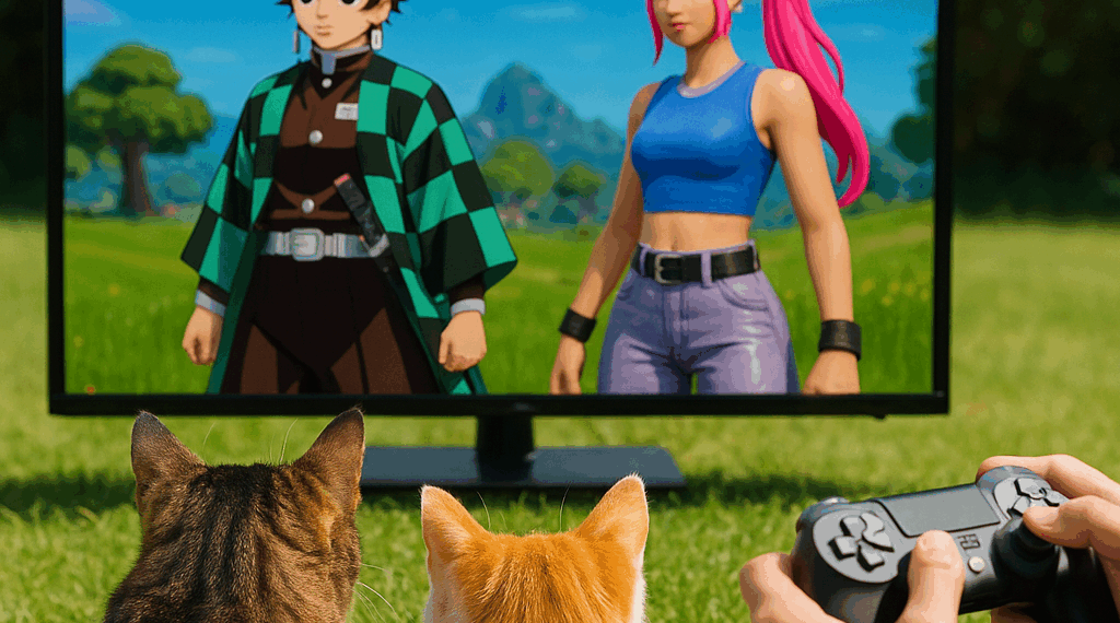 Three animated KPop singers stand with weapons drawn