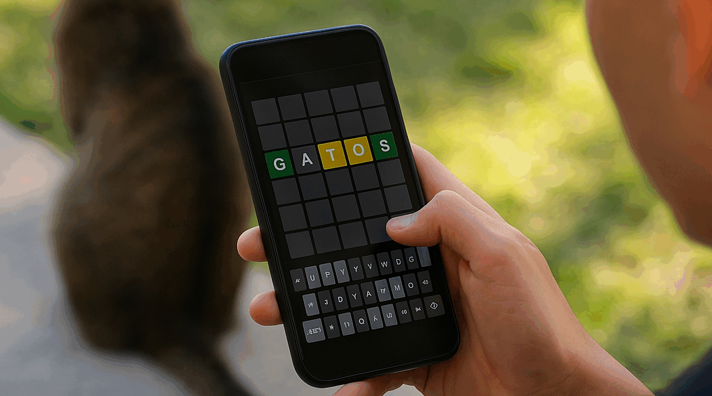 a completed Wordle puzzle on a phone