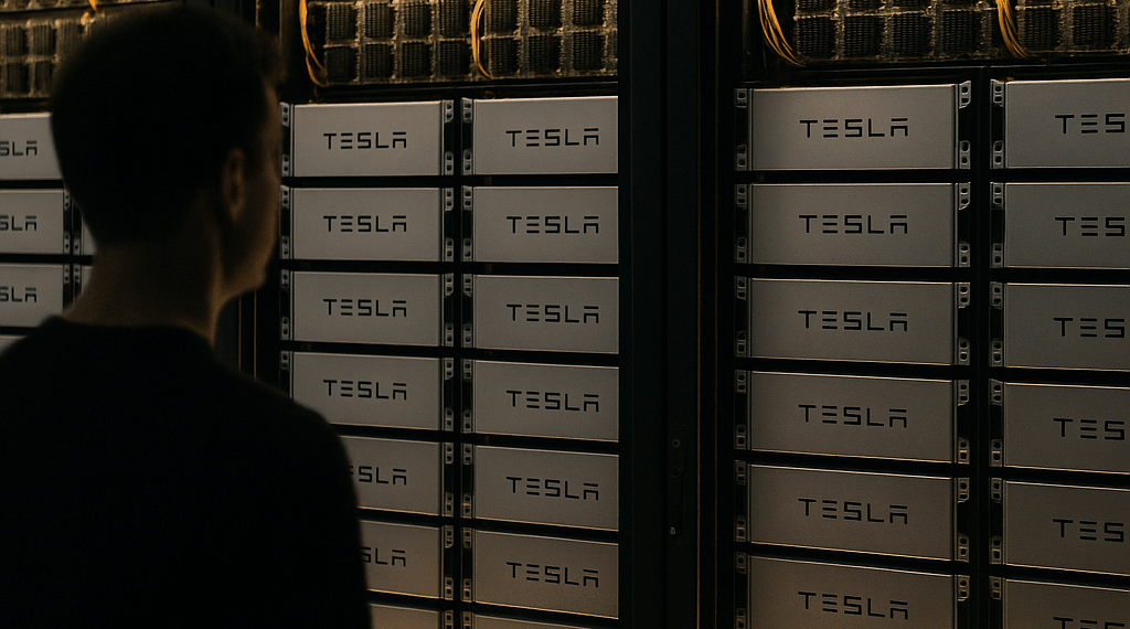 Render of a green Tesla