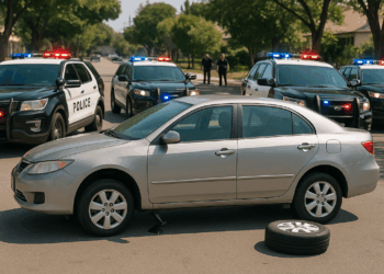 Robaron llantas cerca del Auditorio Metropolitano frente a cuatro patrullas