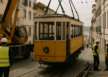 Vídeo. Retiran restos del funicular de Lisboa tras accidente mortal