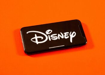 Disney corporate logo on a phone screen