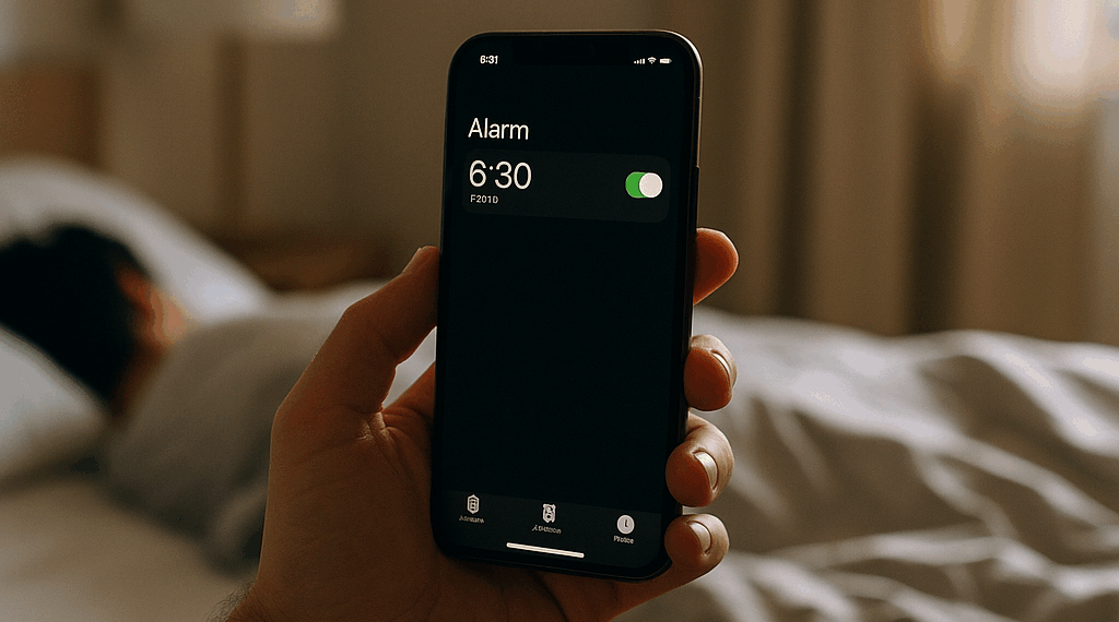 An iPhone with clear icons in front of a background of multiple app icons.