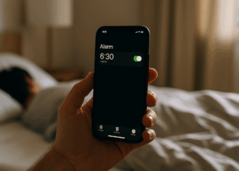 An iPhone with clear icons in front of a background of multiple app icons.