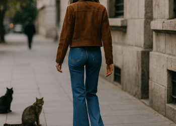 Cómo llevar jeans flare con chámaras en otoño 2025, según pasarelas