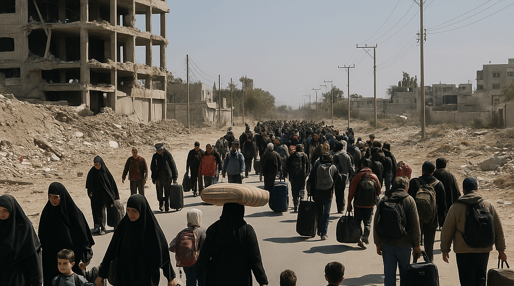 Unos 350.000 palestinos evacuan la ciudad de Gaza con motivo de la ofensiva militar