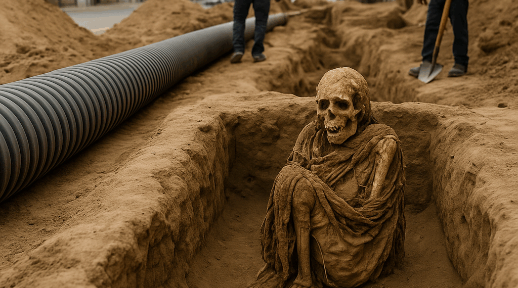 Excavaciones para tuberías de gas en Lima vuelven a sacar a la luz entierros preincaicos
