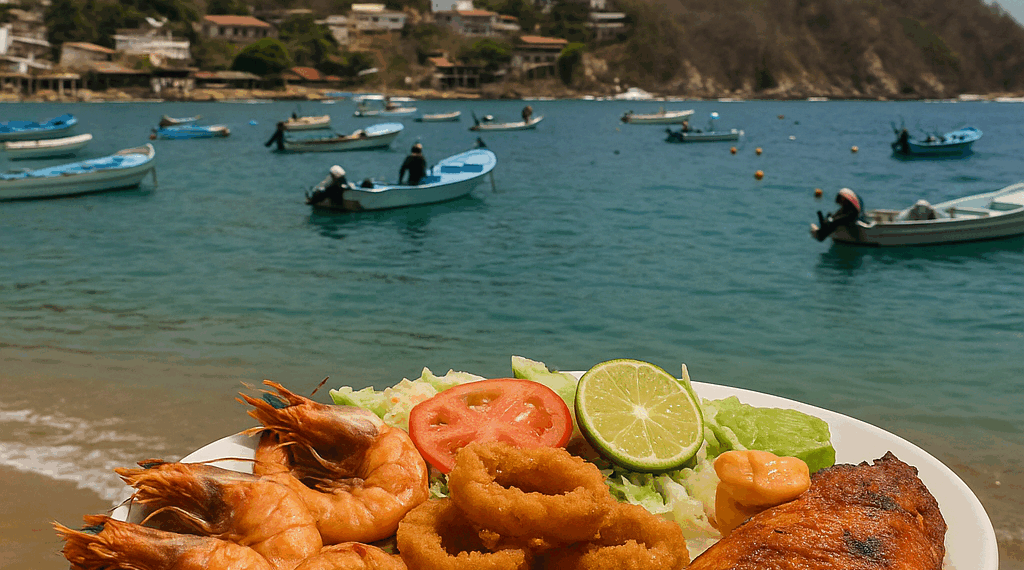 Descubre Puerto Ángel, un sitio hermoso con aguas cristalinas, playas de arena blanca y comida deliciosa con mariscos