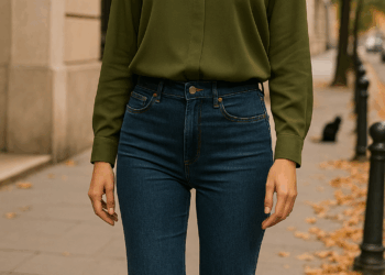 Descubrí las blusas en verde olivo más estilizadas para combinar con jeans acampanados este otoño 2025. – Dimension Turistica Magazine