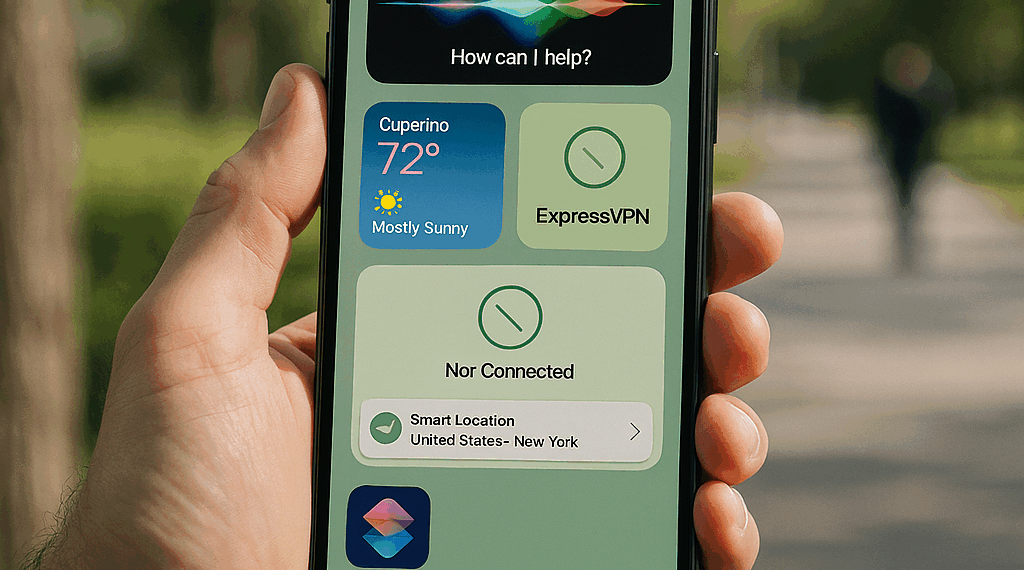 ExpressVPN on a colorful background