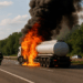 Se incendió pipa cargada de gasolina en la autopista México-Tuxpan