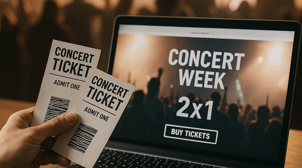 Cómo comprar boletos en Concert Week 2x1de Ticketmaster