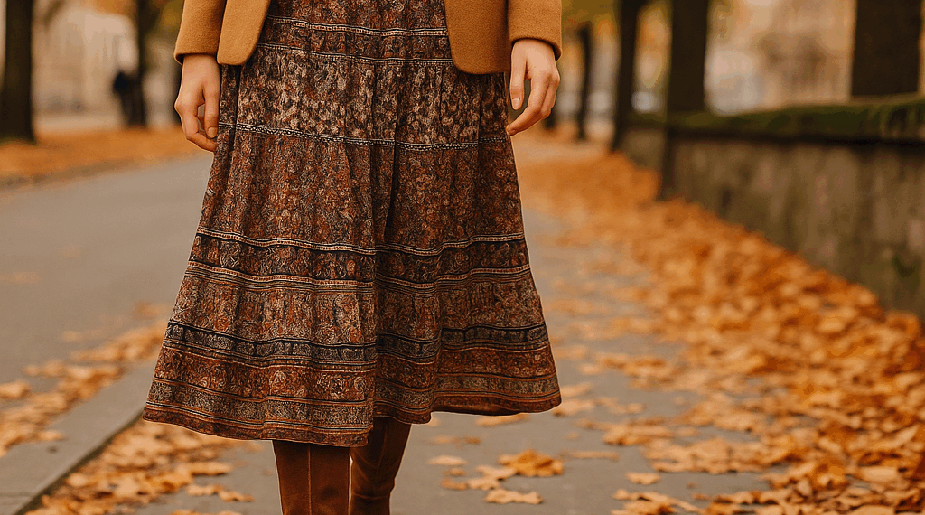 Cómo llevar faldas boho con botas elegantes en Otoño-Invierno 2025, según las tendencias